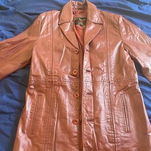 Red genuine leather jacket